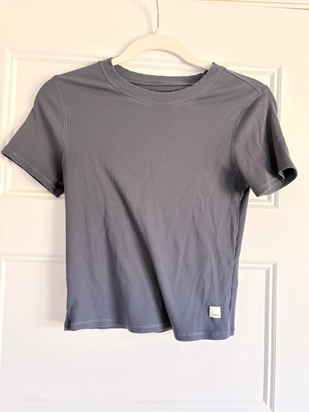 Vuori pose ribbed tee, Azure, size small